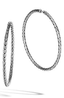 John Hardy Classic Chain Large Hoop Earrings in Silver at Nordstrom