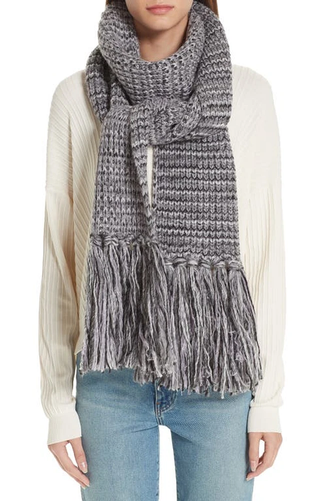 Acne Studios Fringe Skinny Scarf in Grey/lilac at Nordstrom