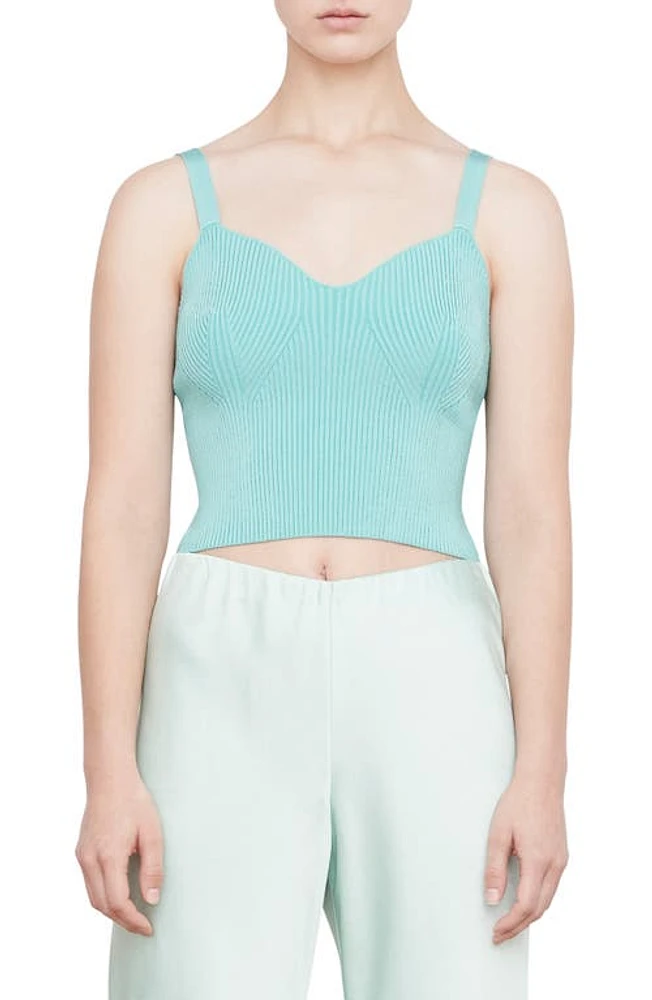 Vince Sweetheart Rib Crop Tank Aqua Dew at Nordstrom,