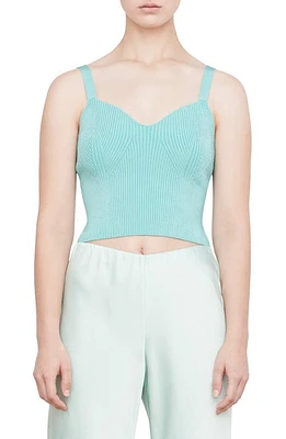 Vince Sweetheart Rib Crop Tank Aqua Dew at Nordstrom,