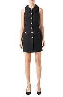 Endless Rose Button Front Tweed Minidress in Black at Nordstrom, Size Small