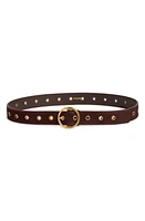 FRAME Grommet Leather Belt Espresso Suede at Nordstrom,