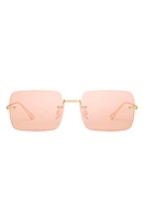 Quay Australia TTYL 53mm Gradient Rimless Sunglasses in Gold /Orange Iridescent at Nordstrom