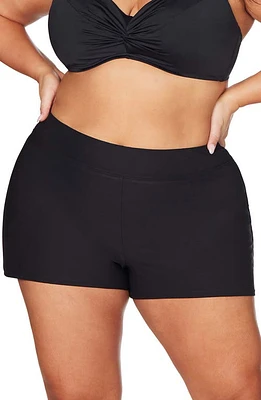 Artesands Hues High Waist Swim Shorts Black at Nordstrom,