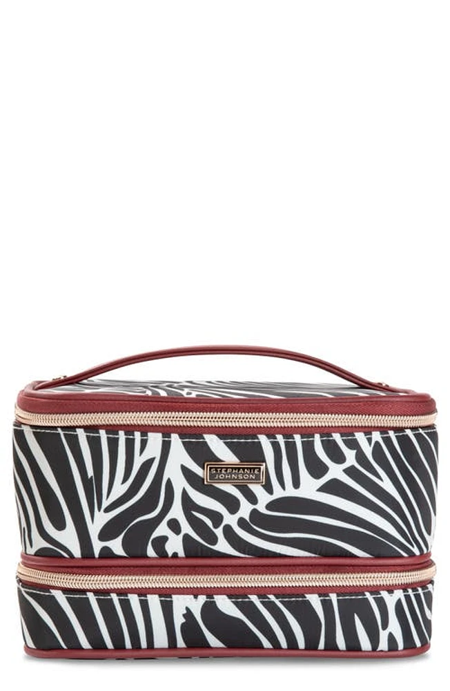 Stephanie Johnson Sahara Zebra Jenny Train Case in Black/White at Nordstrom