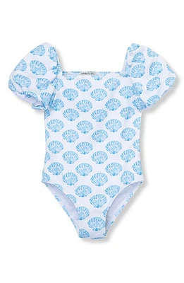 Habitual Kids Kids' Fiji Cool Puff Sleeve One-Piece Swimsuit Print at Nordstrom,