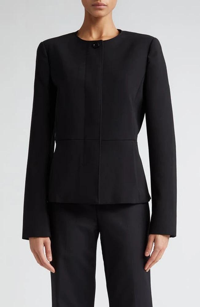 Max Mara Pepli Stretch Virgin Wool Jacket Black at Nordstrom,