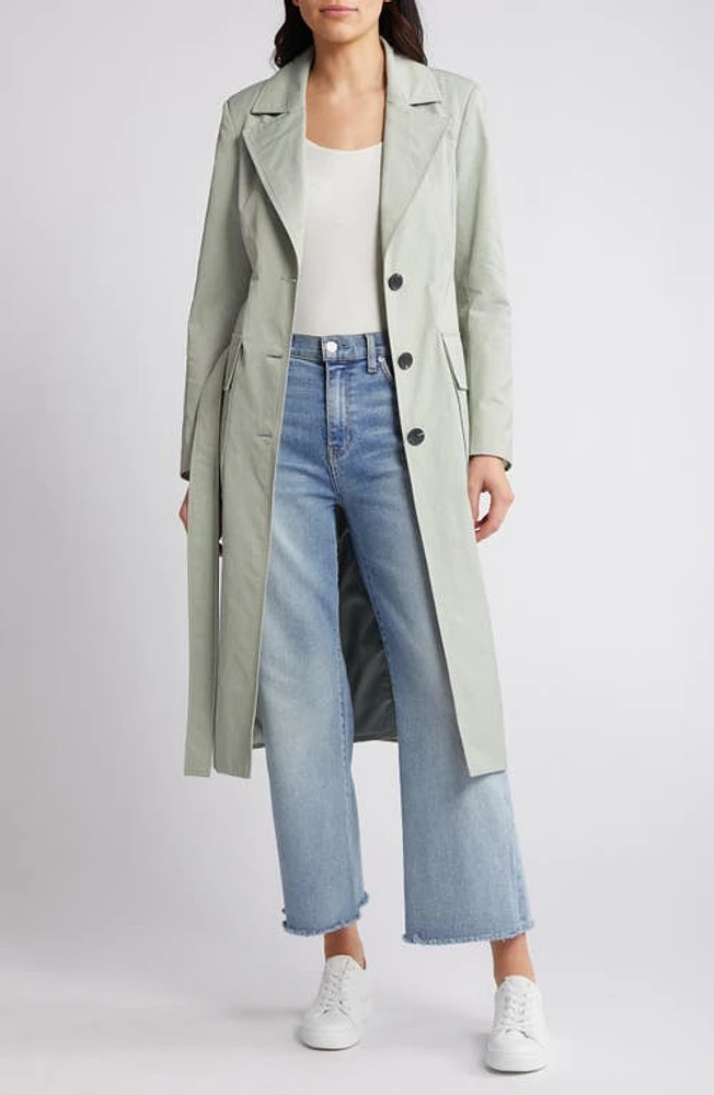 Avec Les Filles Tailored Belted Trench Coat Sage at Nordstrom,