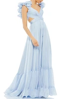 Mac Duggal Rosette Chiffon Cutout Empire Waist Gown at Nordstrom,