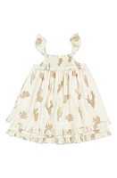 L'Ovedbaby Smocked Organic Cotton Dress Buttercream Cactus at Nordstrom,