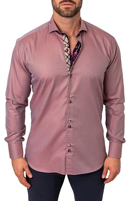 Maceoo Einstein Bricks Red Contemporary Fit Button-Up Shirt at Nordstrom,