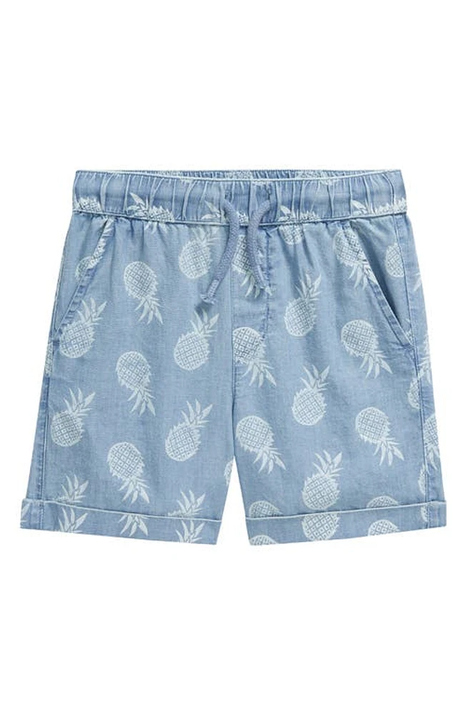 Tucker + Tate Kids' Pineapple Print Cuffed Drawstring Shorts Blue Wash Toss at Nordstrom,