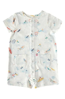 Pehr Beach Print Organic Cotton Romper Surf at Nordstrom,