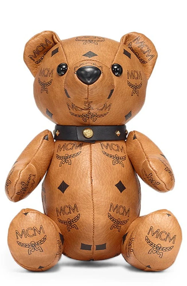 MCM Visetos Coated Canvas Teddy Bear in Cognac at Nordstrom