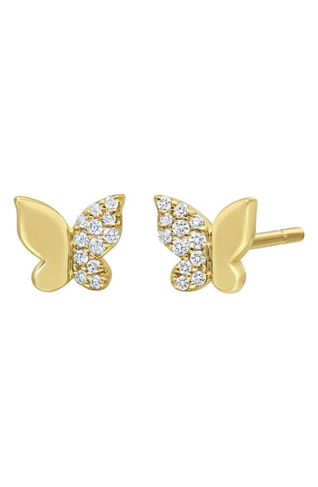 Bony Levy Pavé Diamond Butterfly Stud Earrings in 18K Yellow Gold at Nordstrom