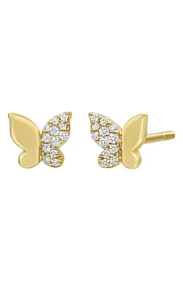 Bony Levy Pavé Diamond Butterfly Stud Earrings in 18K Yellow Gold at Nordstrom