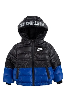 Nike Kids' Colorblock Down Jacket in Dark Smoke at Nordstrom, Size 12M