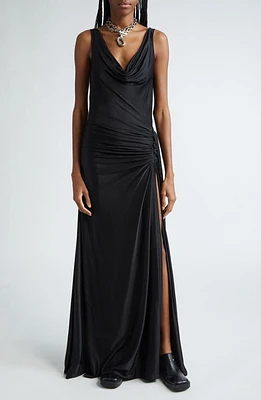 Rabanne Draped Maxi Dress Black at Nordstrom, Us