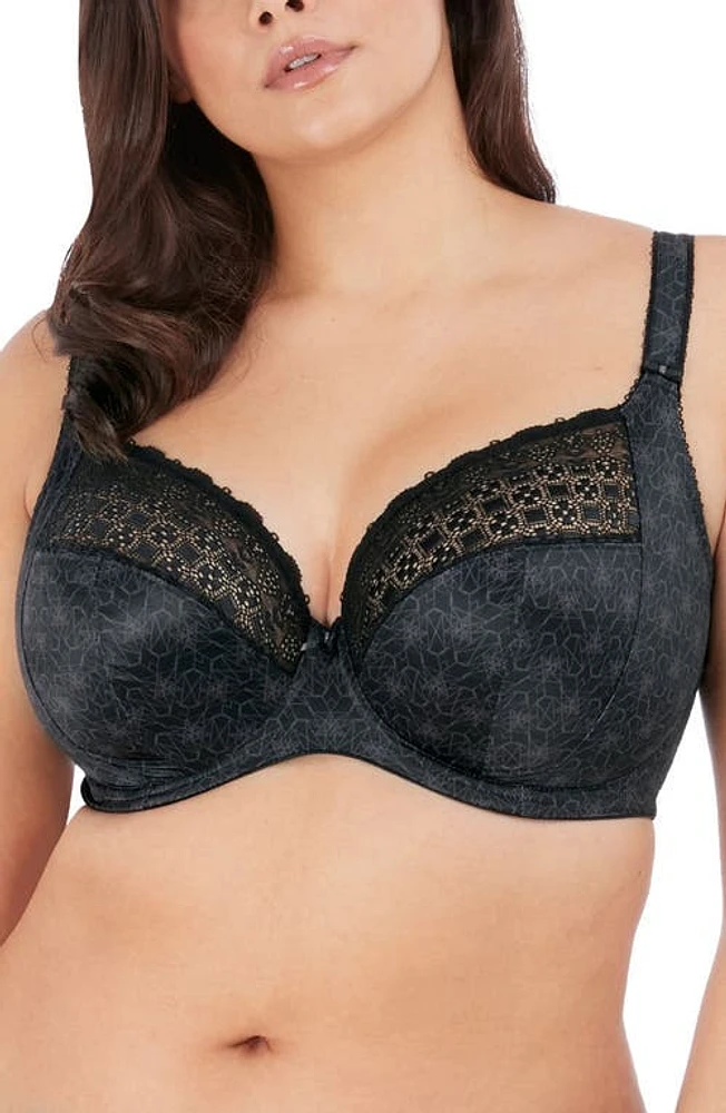 Elomi Kim Full Figure Underwire Plunge Bra in Black at Nordstrom, Size 46D