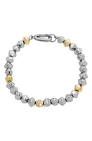 AllSaints Two-Tone Geometric Beaded Bracelet in Gold/Rhodium at Nordstrom