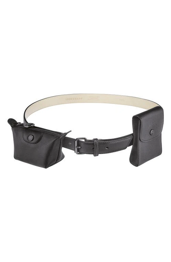 Longchamp Le Pliage Leather Belt in Black at Nordstrom