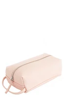 ROYCE New York Compact Leather Toiletry Bag in Light Pink at Nordstrom