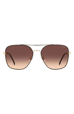 Carrera Eyewear 60mm Gradient Square Sunglasses in Black Gold/Brown Orange at Nordstrom