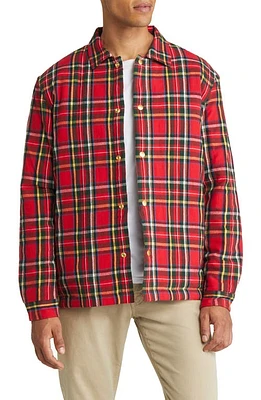 ORIGINAL MADRAS TRADING COMPANY Madras Plaid Quilted Lining Overshirt in Red/Yellow at Nordstrom, Size Large