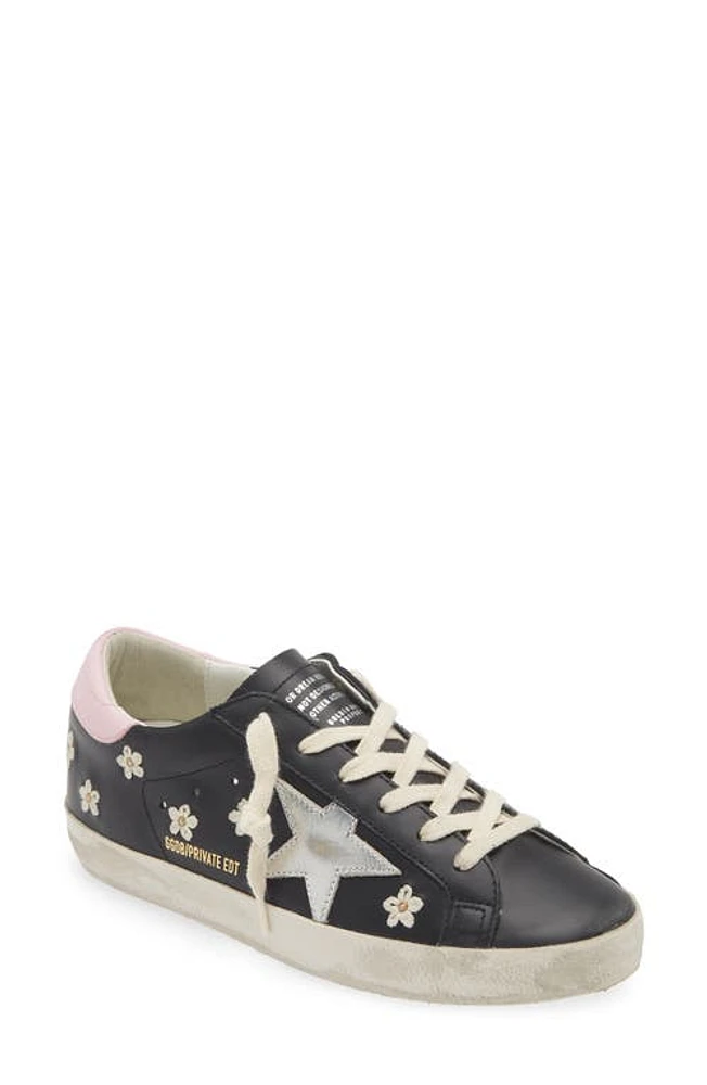 Golden Goose Super-Star Low Top Sneaker Black/Silver at Nordstrom,