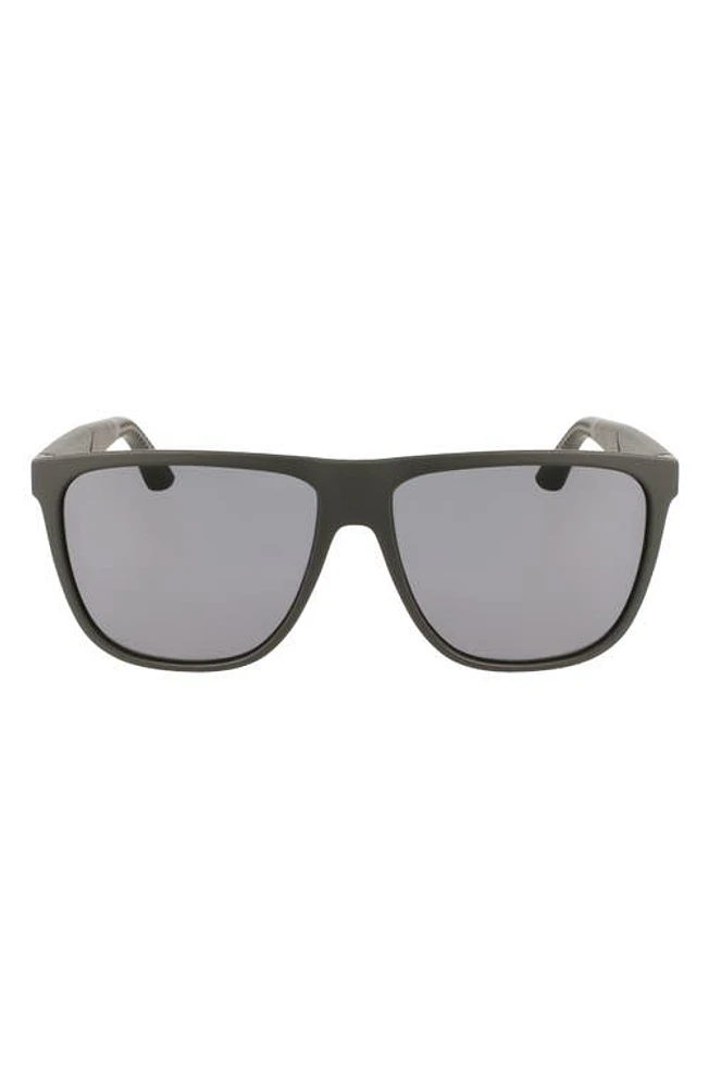 FERRAGAMO 59mm Navigator Sunglasses in Matte Black/Black at Nordstrom