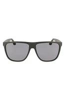 FERRAGAMO 59mm Navigator Sunglasses in Matte Black/Black at Nordstrom