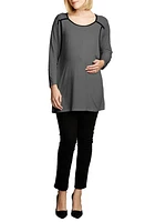 Maternal America Long Sleeve Nursing Top Charcoal/black at Nordstrom,