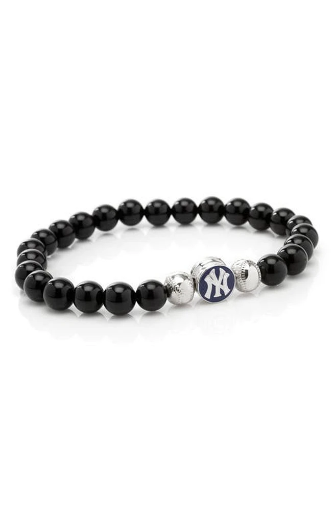 Cufflinks, Inc. MLB Yankees Baseball Beaded Stretch Bracelet in New York Yankees at Nordstrom