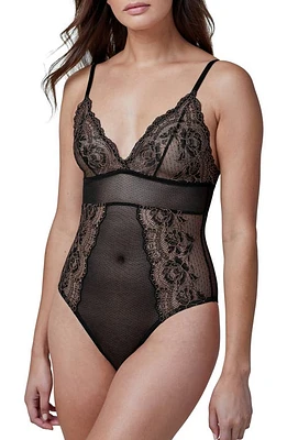 Skarlett Blue Unveil Lace Teddy Black/Gleam at Nordstrom,