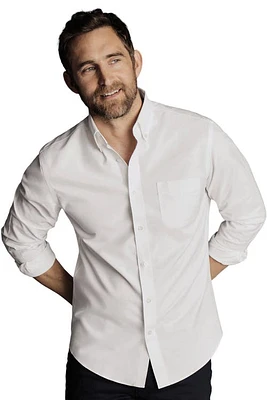 Charles Tyrwhitt Slim Fit Button-Down Collar Non-Iron Stretch Oxford Shirt White at Nordstrom,