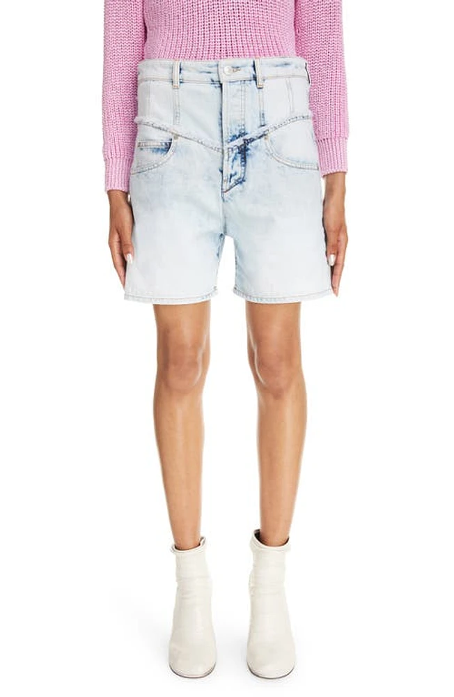 Isabel Marant Oreta High Waist Denim Shorts Light Blue at Nordstrom, Us