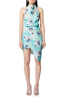 Elliatt Vixen Floral Jacquard Asymmetric Minidress Blue Multi at Nordstrom,