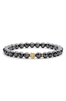 LAGOS Caviar Icon Semiprecious Stone Bracelet in Hematite/Gold at Nordstrom