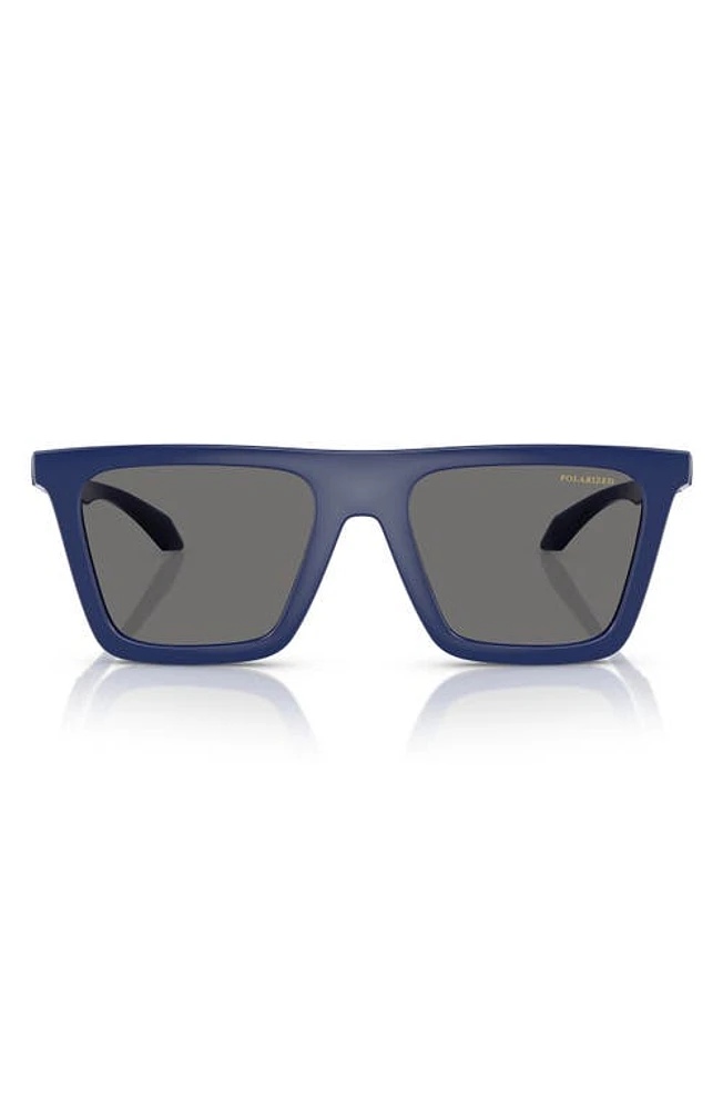 Versace 53mm Polarized Rectangular Sunglasses in Blue at Nordstrom