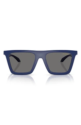 Versace 53mm Polarized Rectangular Sunglasses in Blue at Nordstrom