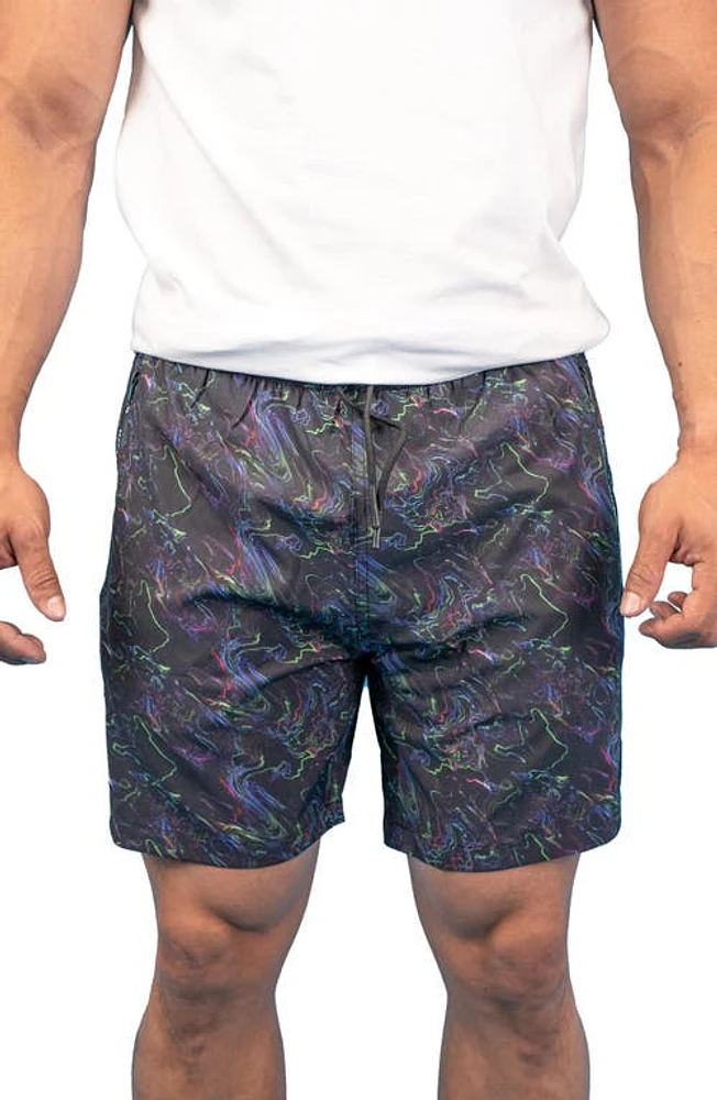 Maceoo Swim Lion Oil Slick Trunks Black at Nordstrom,