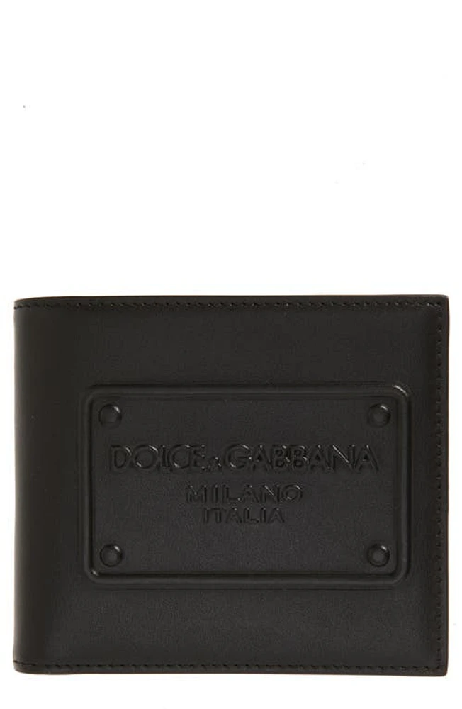 Dolce & Gabbana Logo Embossed Bifold Leather Wallet in Black at Nordstrom