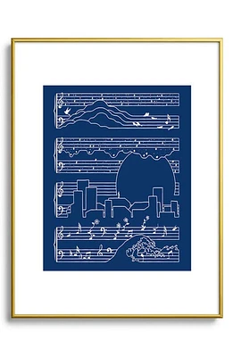 Deny Designs The Moonlight Sonata Blue Framed Art Print at Nordstrom