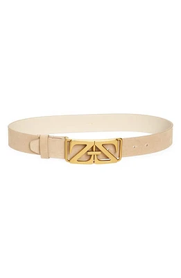 Zimmermann Monogram Buckle Suede Belt Bone at Nordstrom,