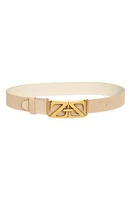 Zimmermann Monogram Buckle Suede Belt Bone at Nordstrom,