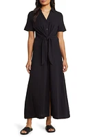 caslon(r) Vacation Tie Front Gauze Shirtdress at Nordstrom,