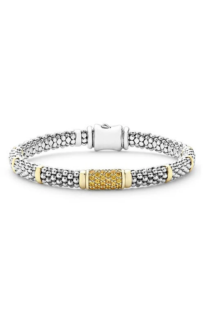 LAGOS Sapphire Caviar Bead Bracelet in Silver Gold Sapphire at Nordstrom