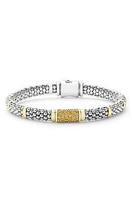 LAGOS Sapphire Caviar Bead Bracelet in Silver Gold Sapphire at Nordstrom