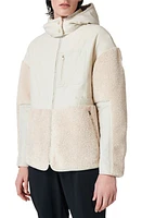 Sweaty Betty Fleece Block Hooded Technical Jacket in Canvas Beige at Nordstrom, Size Small