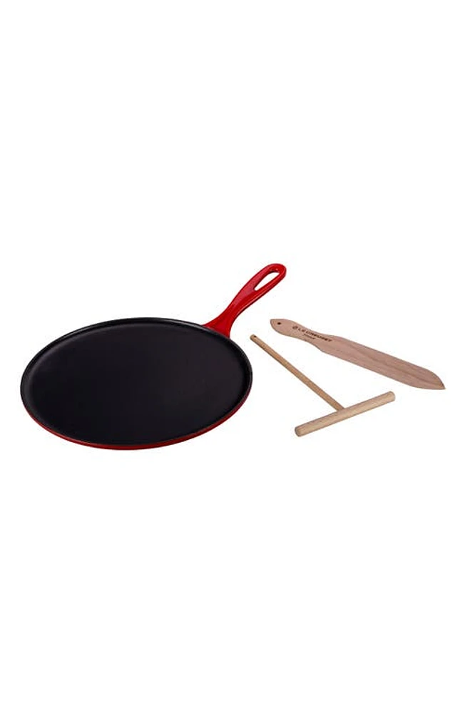 Le Creuset Cast Iron Crepe Pan, Rateau & Spatula Set in Cerise at Nordstrom